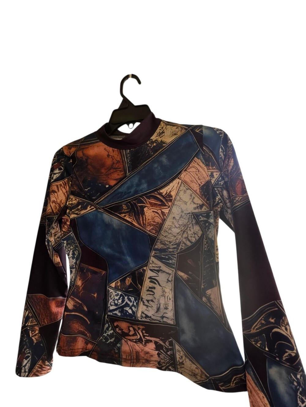 NEW Printed Collage Long Sleeve Slim-Fit Top Large - Picture 6 of 8